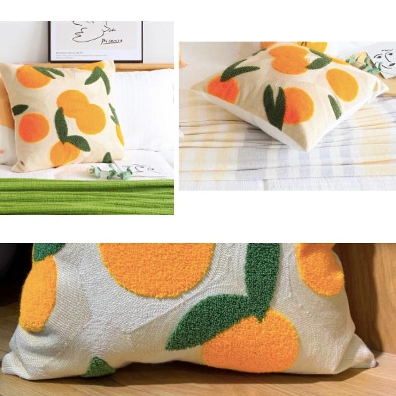 Orange Embroidery Pillowcase