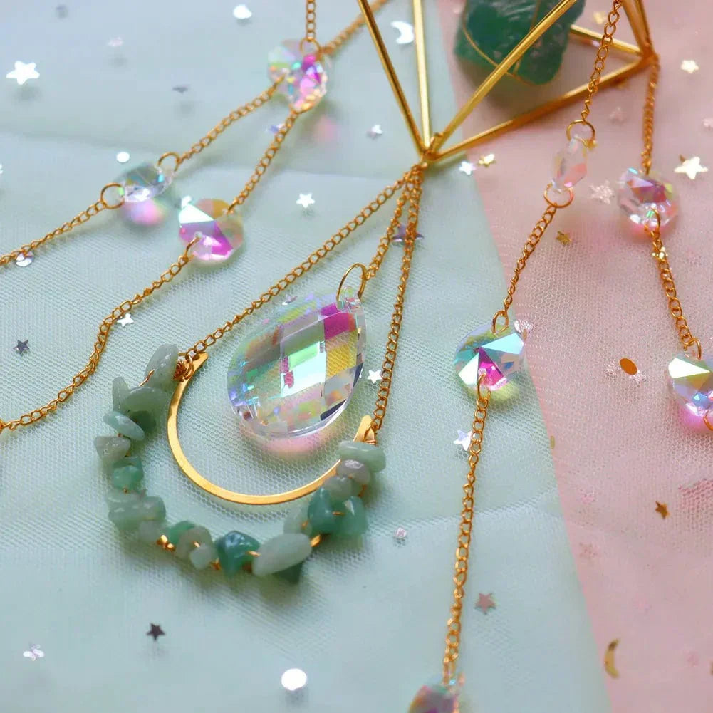 AuraBloom Crystal Sun Catcher | Healing Crystal | Feng Shui Decoration | Positive Energy for Home
