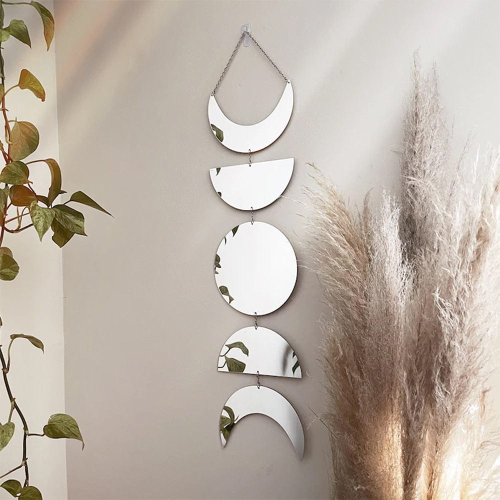 Moon phases mirror wall hanging