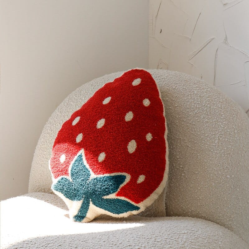 Mushroom, Pear and Strawberry Cushion
