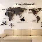 3D World Map Wall Sticker