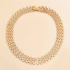 Wide Flow Flat Chain Choker Necklace