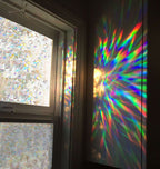 Colorful window film with a three-dimensional rainbow