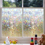 Colorful window film with a three-dimensional rainbow