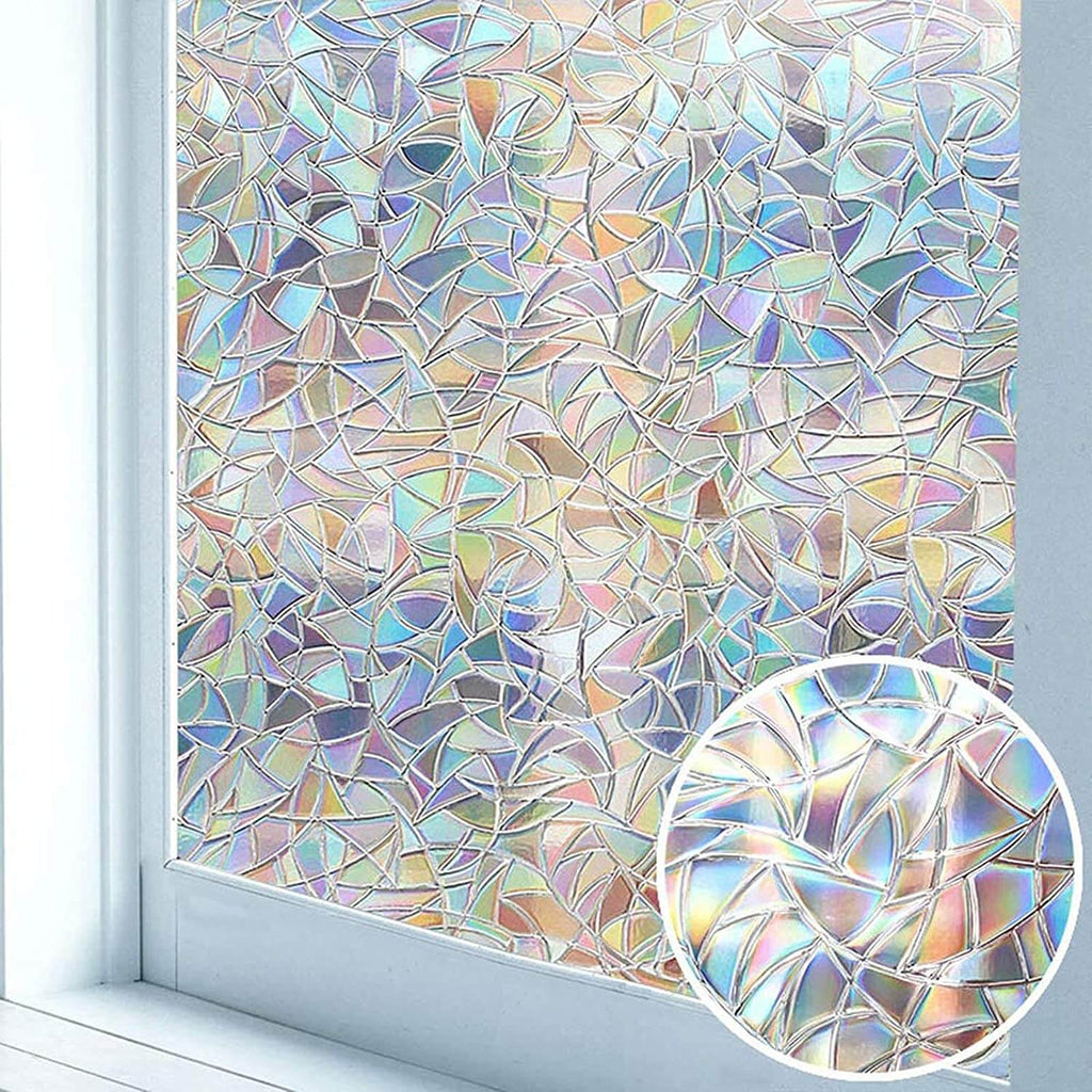 Colorful window film with a three-dimensional rainbow