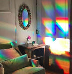 Colorful window film with a three-dimensional rainbow
