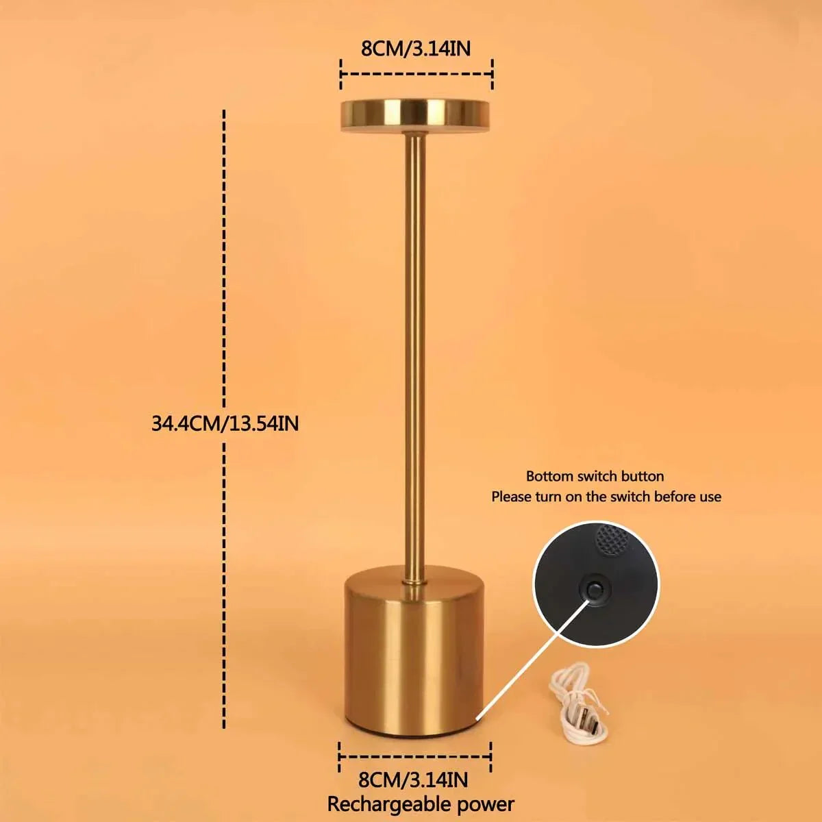 Wireless Metal LED Table Lamp - LumiMetal