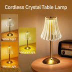 Wireless Table Lamp with Crystal Decor and Dimmable Lighting - GlamLight