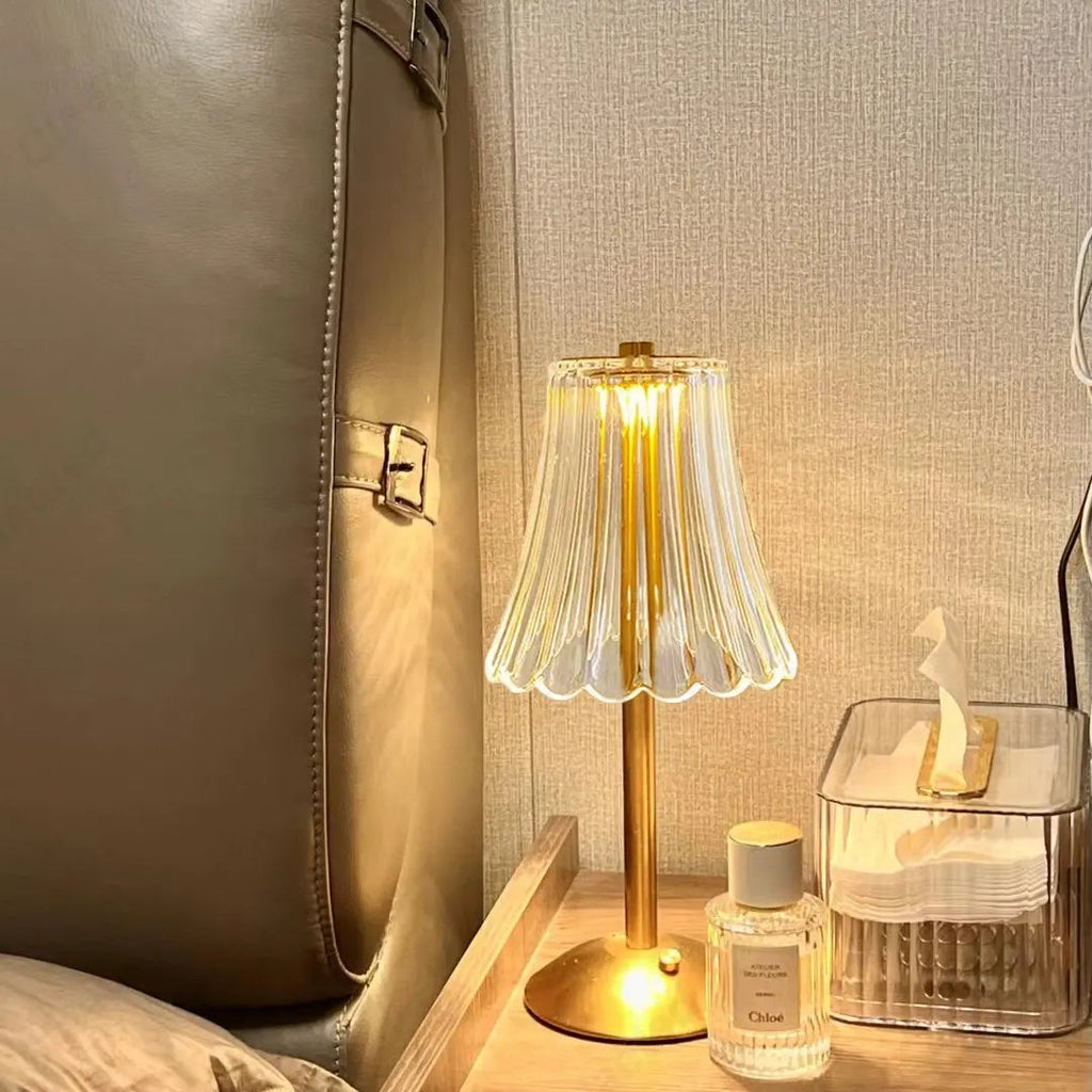 Wireless Table Lamp with Crystal Decor and Dimmable Lighting - GlamLight