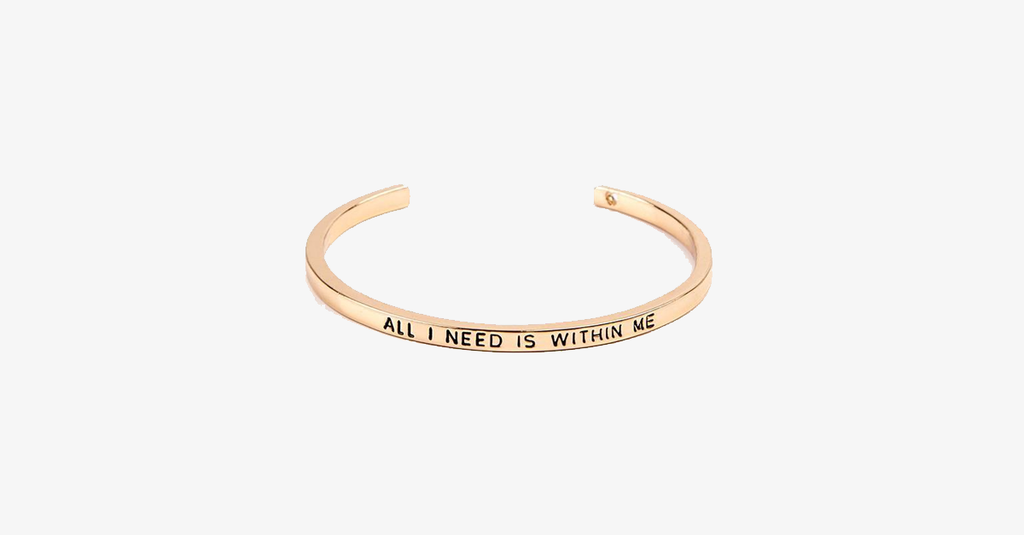 Beautiful Cuff Bangle Bracelet with motivating quote