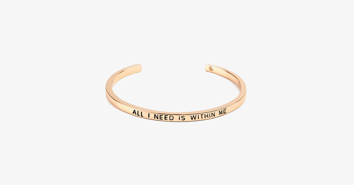 Beautiful Cuff Bangle Bracelet with motivating quote