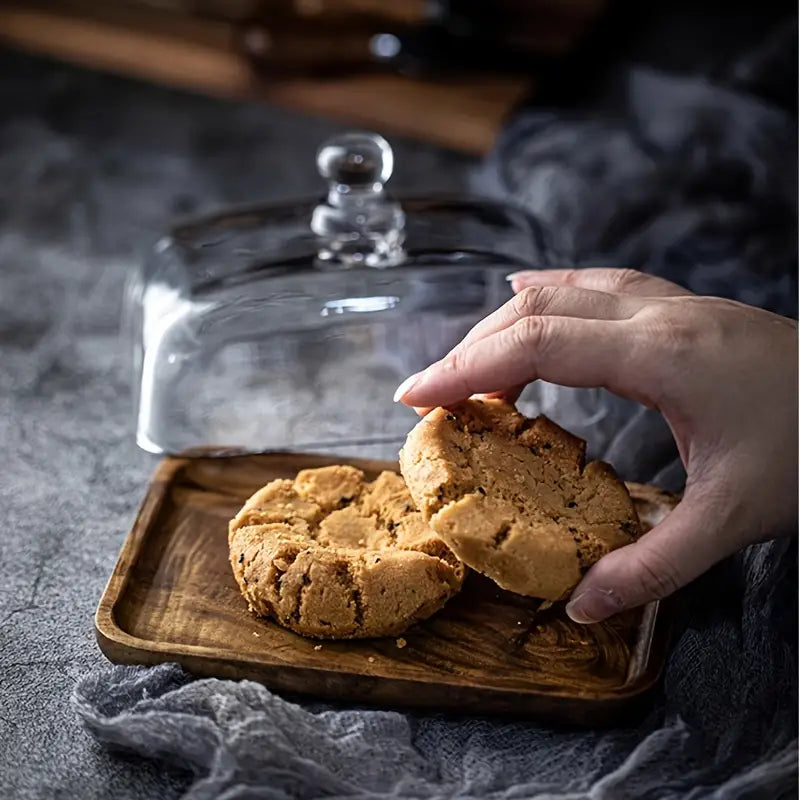 Wood and Glass Butter Holder - ButterElegance