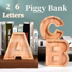 Wooden Alphabet Letters 'Initial' Piggy Bank