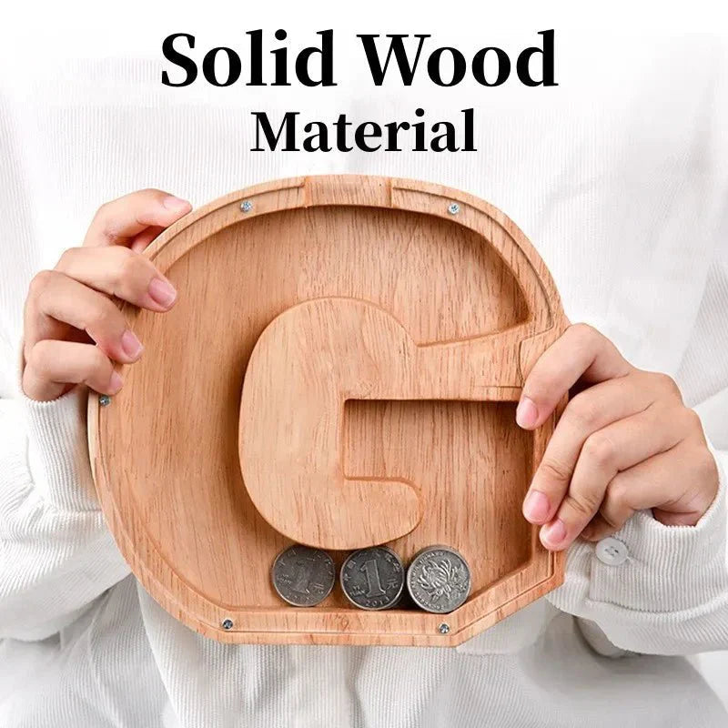 Wooden Alphabet Letters 'Initial' Piggy Bank