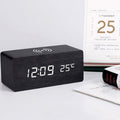 Wood Electric Alarm Clock with Wireless Charging Pad