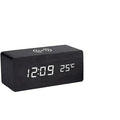 controlled LED alarm clock made of wood
