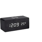controlled LED alarm clock made of wood