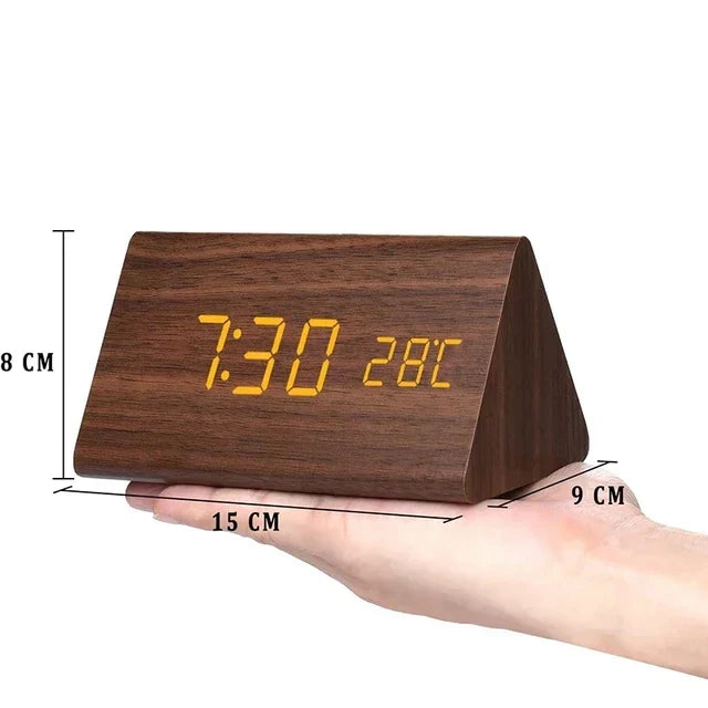 Wooden LED Clock with Voice Control - EcoClock