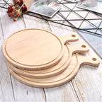 Wooden Pizza board Round with Hand Pizza Baking Tray Pizza Board