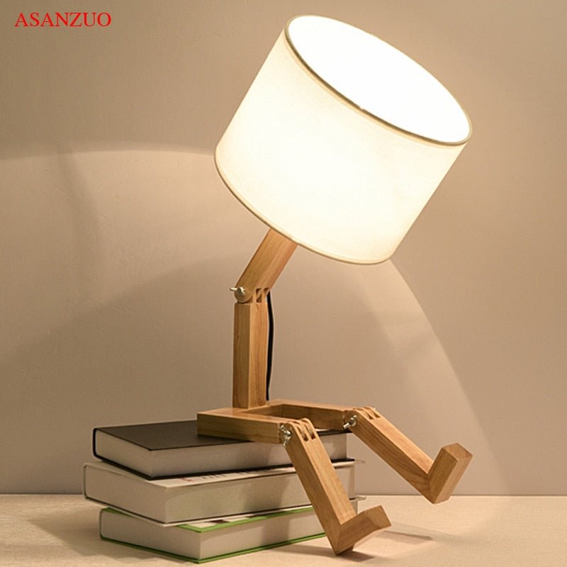 Wood Boy Shape LED Desk Lamp Desk Ornament