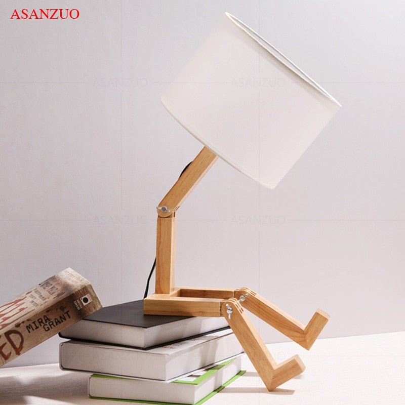 Wood Boy Shape LED Desk Lamp Desk Ornament