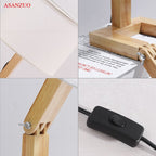 Wood Boy Shape LED Desk Lamp Desk Ornament