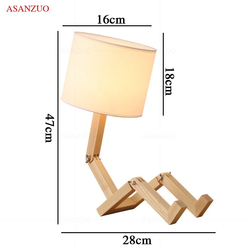 Wood Boy Shape LED Desk Lamp Desk Ornament