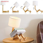 Wood Boy Shape LED Desk Lamp Desk Ornament