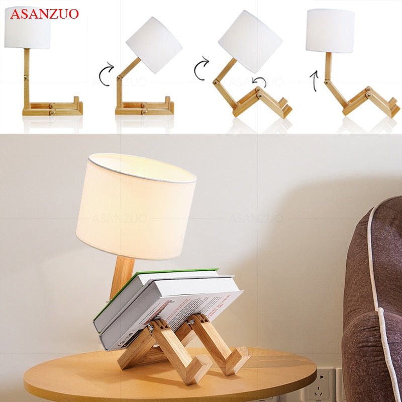 Wood Boy Shape LED Desk Lamp Desk Ornament
