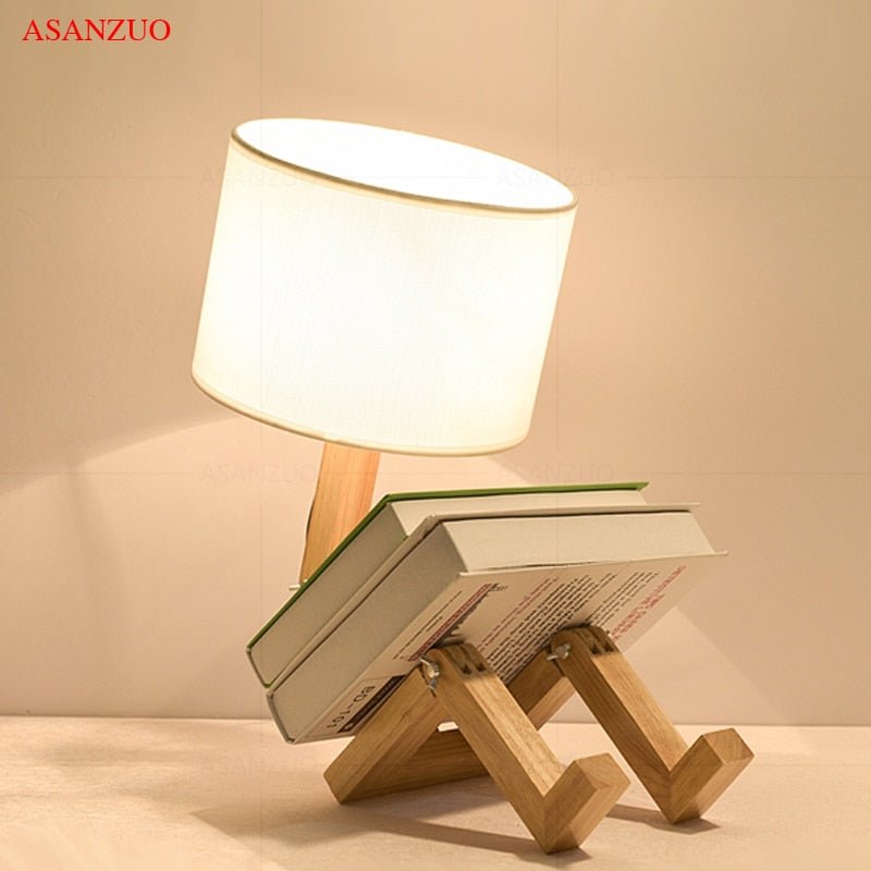Wood Boy Shape LED Desk Lamp Desk Ornament