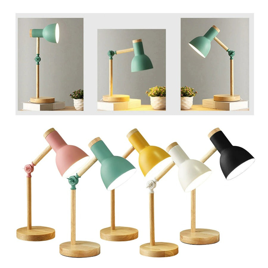 Nordivio Scandinavian Table Lamp | Adjustable & Foldable | Wood & Metal | Height 45 cm