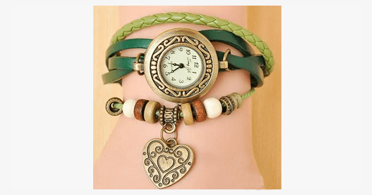Heart Vintage Wrap Watch