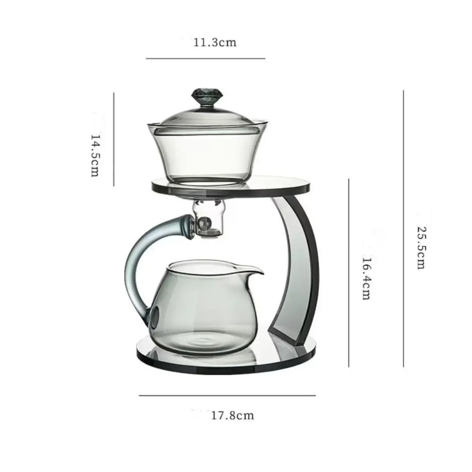Smooth Arch Glass Magnetic Teapot Set