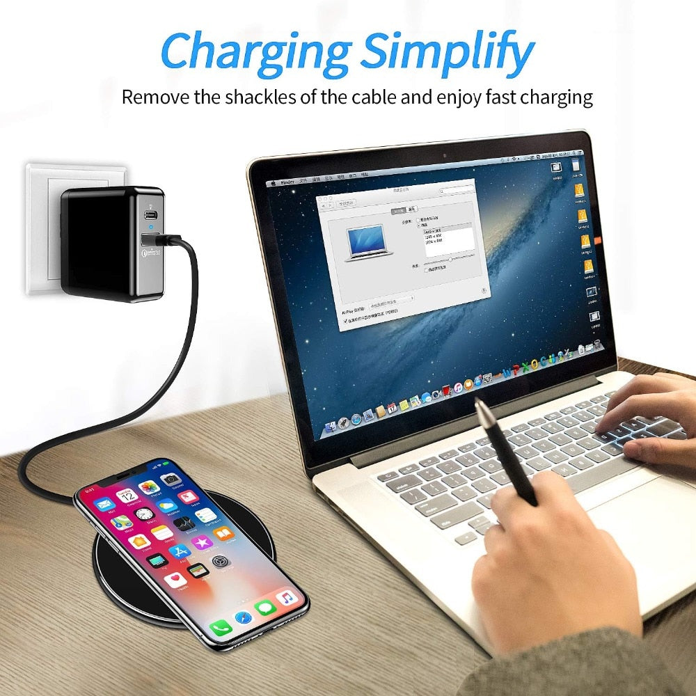 30W Fast Wireless Charging Pad | Premium USB C Charging Cable MagSafe Charger for Apple iPhone, Samsung & Android - Fast Wireless Charging Pad
