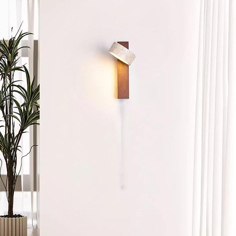Ivory Toned Travertine Wall Lamp