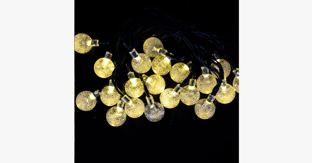 Solar-powered LED crystal ball lights - Stylishly decorate!