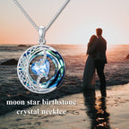 Lunara | 18K Gold Plated Birthstone Necklace Moonstar Design