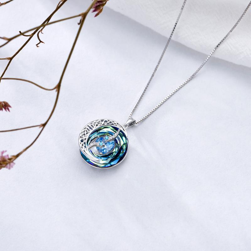Lunara | 18K Gold Plated Birthstone Necklace Moonstar Design