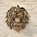 Exquisite gold-plated lion head wall sculpture