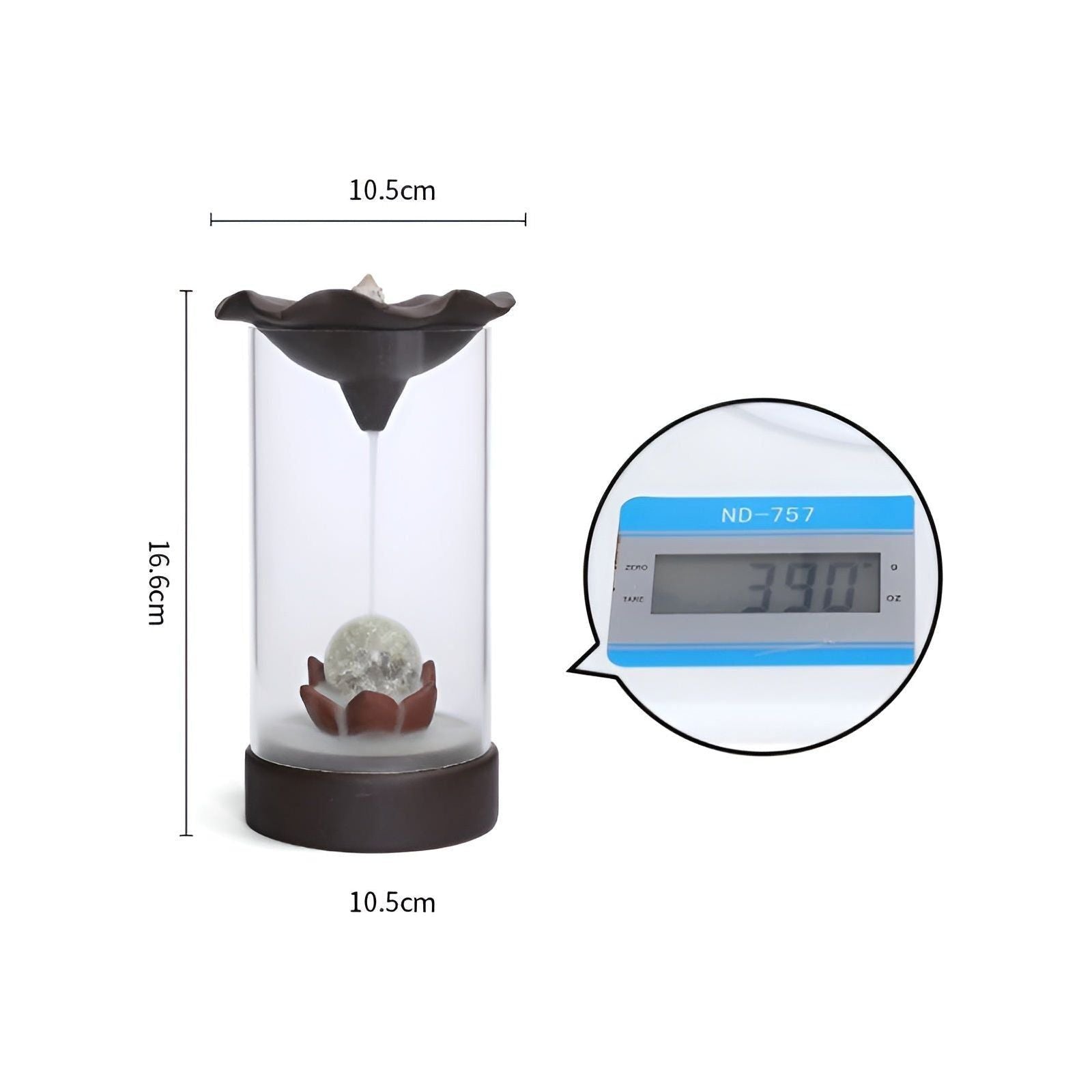 Elegant incense burner with backdraft for a calm and relaxed atmosphere