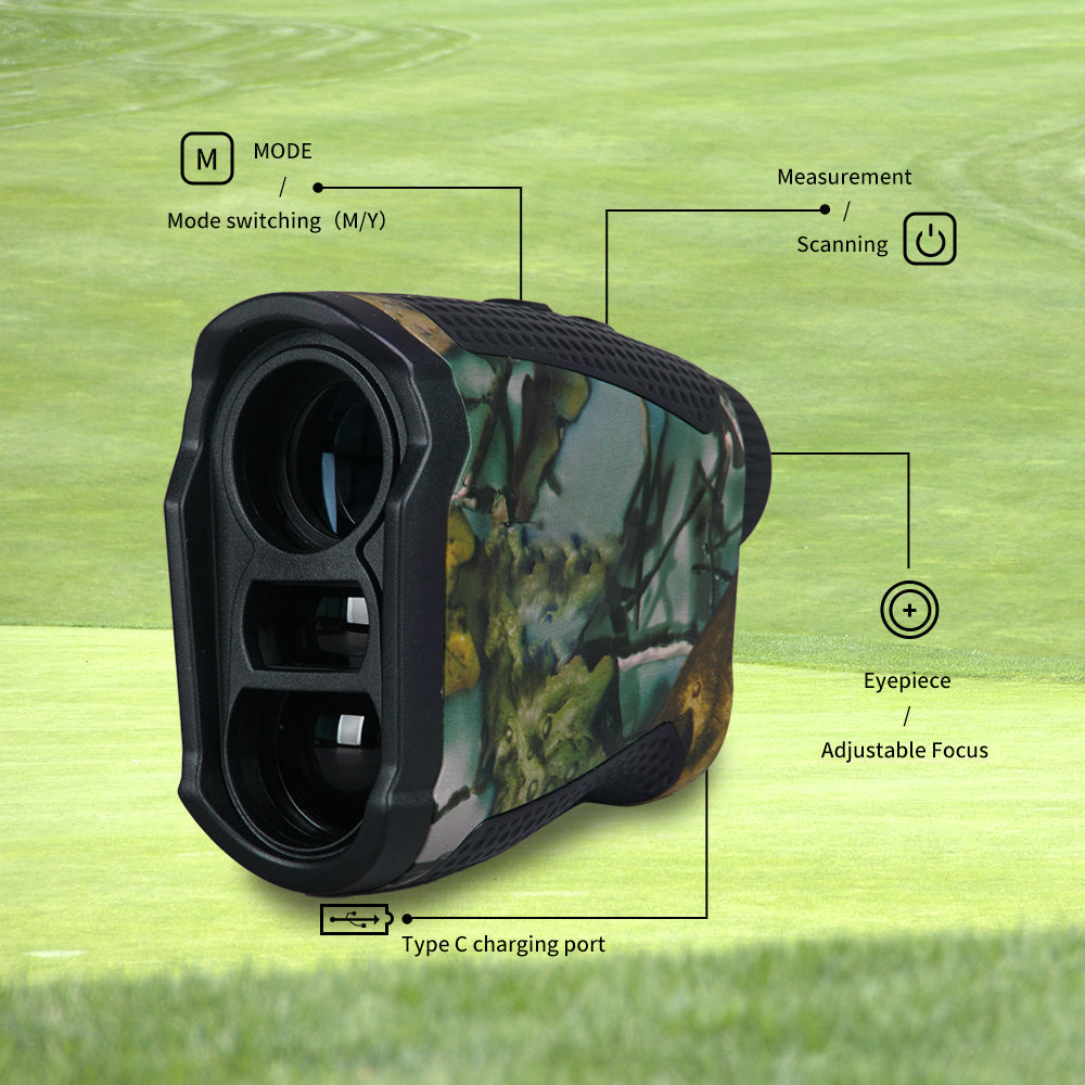 Laser Distance Meter TERRAVIEW 1000 | Up to 1000 m range | Camouflage design | Waterproof & Rechargeable | For hunting & outdoor