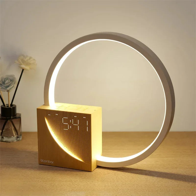 Elegant Touch Control Light Alarm Clock – Wood Design