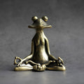 Zenora Brass Meditating Frog Incense Holder | Handcrafted solid brass décor piece for mindful living and relaxation