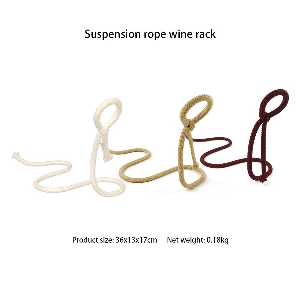Zigzag Bottle Holder - Hanging Rope Wine Rack