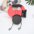 Rolling lead for two dogs with integrated torch