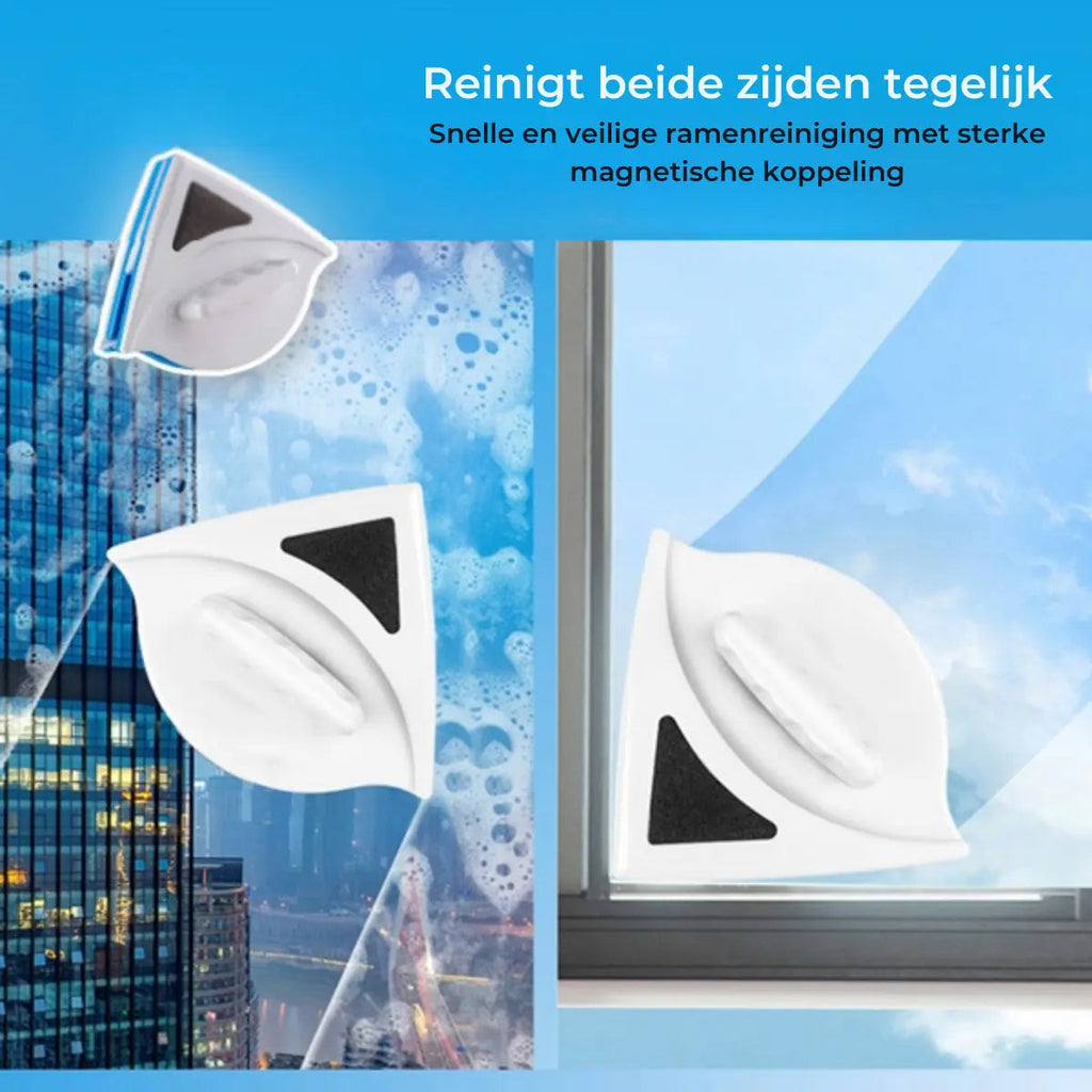 Magnetic Window Cleaner — double-sided glass cleaning device with safety lock