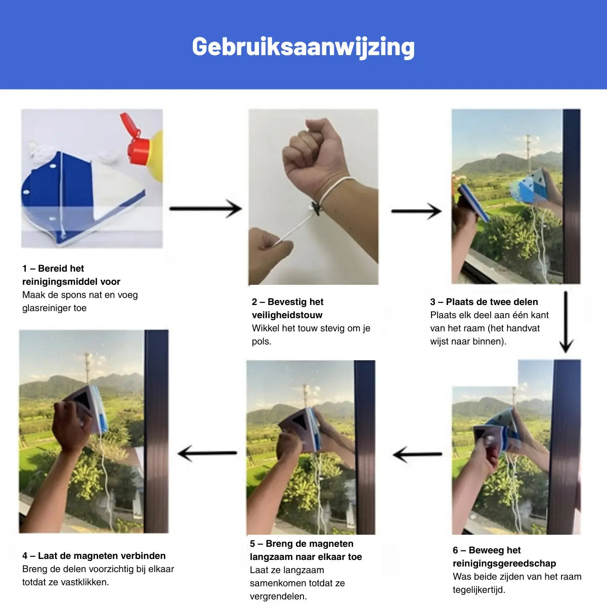 Magnetic Window Cleaner — double-sided glass cleaning device with safety lock