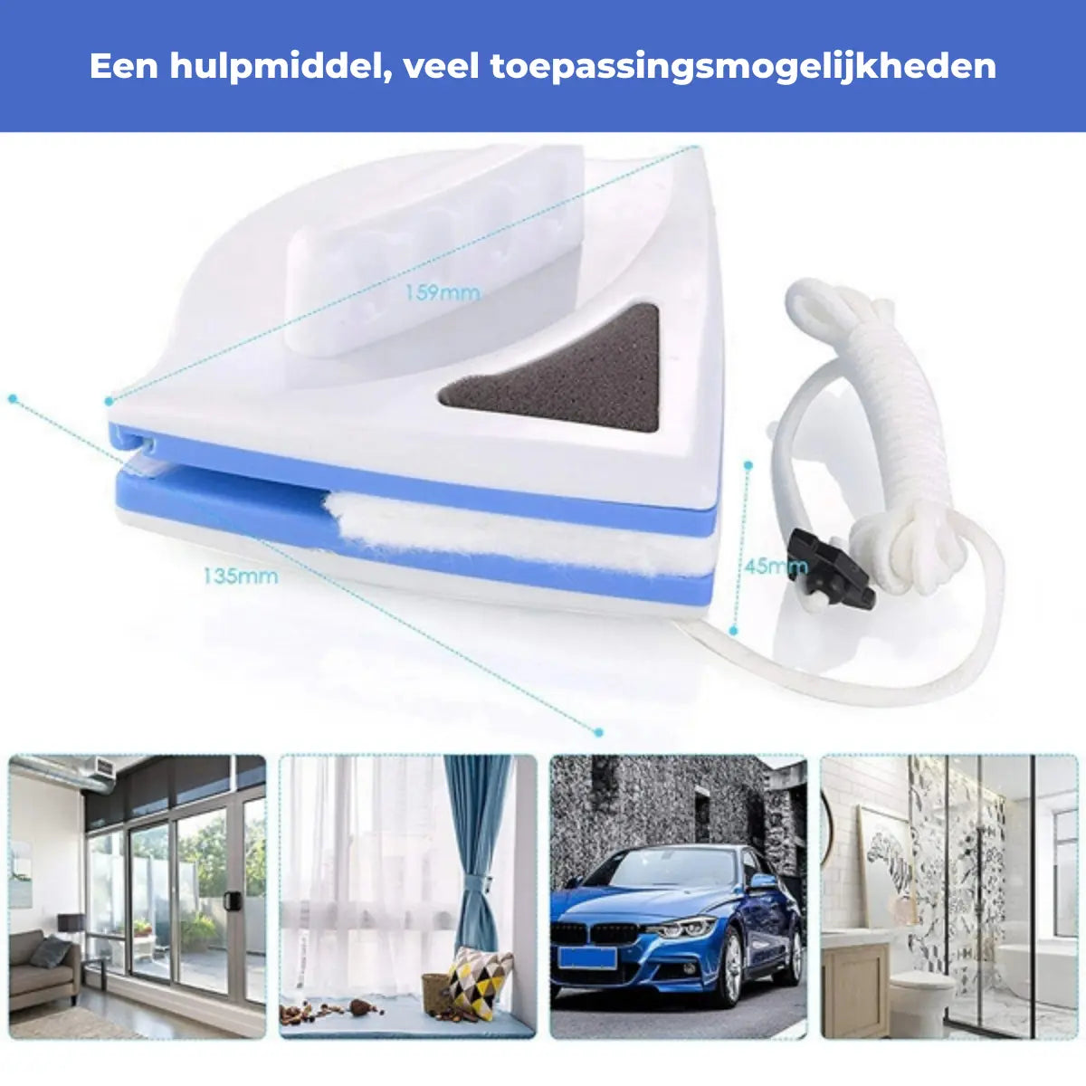 Magnetic Window Cleaner — double-sided glass cleaning device with safety lock